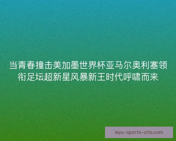 当青春撞击美加墨世界杯亚马尔奥利塞领衔足坛超新星风暴新王时代呼啸而来 当青春撞击美加墨世界杯亚马尔奥利塞领衔足坛超新星风暴新王时代呼啸而来